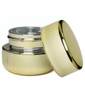 9 Ml Gold Chrome Round Glass Concentrate Jar With Gold Chrome Cap - 360 Count - The Supply Joint 