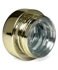 9 Ml Gold Chrome Round Glass Concentrate Jar With Gold Chrome Cap - 360 Count - The Supply Joint 