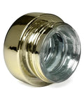 9 Ml Gold Chrome Round Glass Concentrate Jar With Gold Chrome Cap - 50 Count - The Supply Joint 