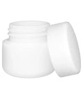 9 Ml White Round Uv Glass Concentrate Jar With White Cap - 50 Count - The Supply Joint 