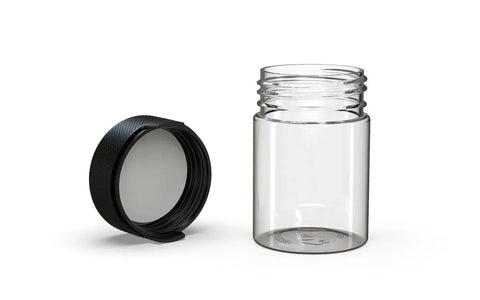 CHUBBY GORILLA 4oz - 120mL Child Resistant Clear Plastic Aviator Container w/ Black Cap - 400 Count