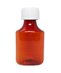 Child Resistant 1 Oz Amber Oval Rx Plastic Syrup Bottles With Caps - 200 Count - The Supply Joint 