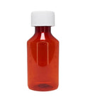Child Resistant 2 Oz Amber Oval Rx Plastic Syrup Bottles With Caps - 200 Count - The Supply Joint 