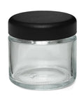 Child Resistant 2 Oz Clear Round Glass Jar With Slim Cap - 160 Count - The Supply Joint 