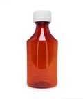 Child Resistant 4 Oz Amber Oval Rx Plastic Syrup Bottles With Caps - 200 Count - The Supply Joint 