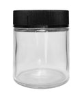 Child Resistant 4 Oz Clear Round Glass Jar With Square Cap - 120 Count - The Supply Joint 