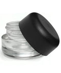 Child Resistant 5 Ml Clear Round Glass Concentrate Jar With Black Round Cap - 480 Count - The Supply Joint 