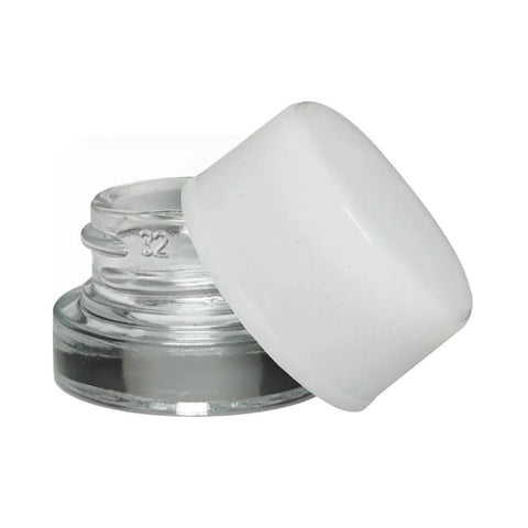 Child Resistant 5 Ml Clear Round Glass Concentrate Jar With Cap - 50 Count - The Supply Joint 