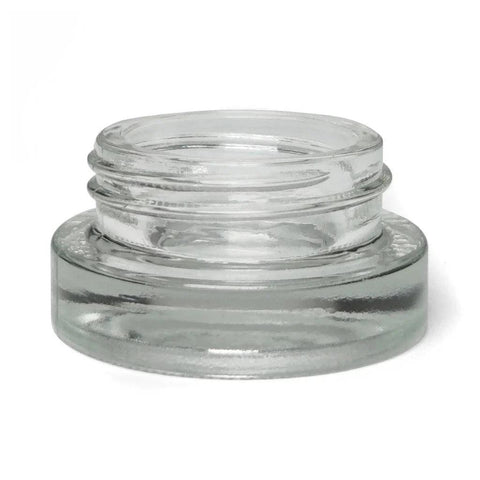 Child Resistant 5 Ml Clear Round Uv Glass Concentrate Jar With Cap - 50 Count - The Supply Joint 