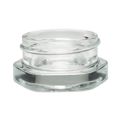 Child Resistant 9 mL Clear Hexagon Glass Concentrate Jar With Cap - 360 Count - The Supply Joint 