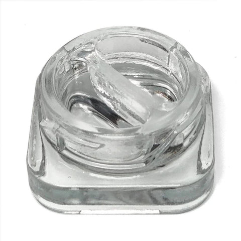 Child Resistant 9 Ml Clear Square Glass Dual Compartment Concentrate Jar With Cap - 360 Count - The Supply Joint 