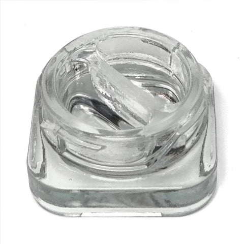 Child Resistant 9 Ml Clear Square Glass Dual Compartment Concentrate Jar With Cap - 50 Count - The Supply Joint 