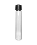 Child Resistant | 120 Mm 22 Mm Clear Glass Pre-roll Tube With Black Cap - 50 Count - The Supply Joint 