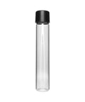 Child Resistant | 120 Mm 22 Mm Clear Glass Pre-roll Tube With Black Cap - 570 Count - The Supply Joint 