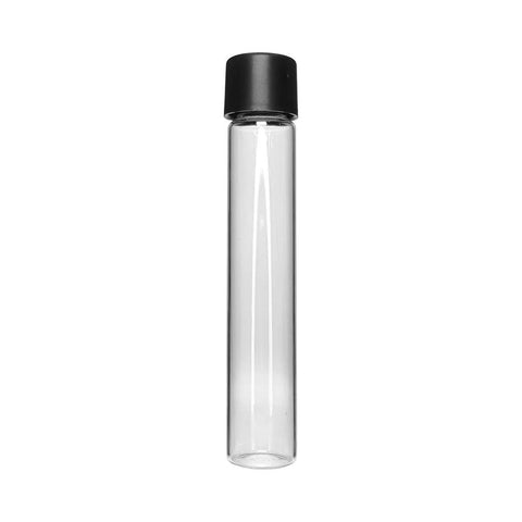 Child Resistant | 120 Mm 22 Mm Clear Glass Pre-roll Tube With Black Cap - 570 Count - The Supply Joint 