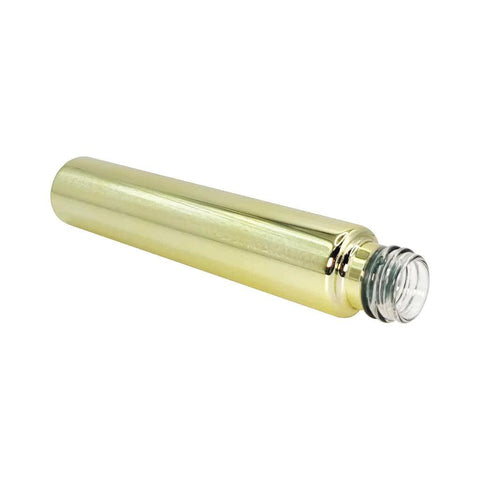 Child Resistant | 120 Mm - 22 Mm Gold Chrome Glass Pre-roll Tube With Gold Cap - 50 Count - The Supply Joint 