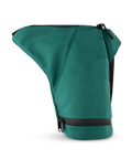 color:emerald | Side view of Puffco green journey bag