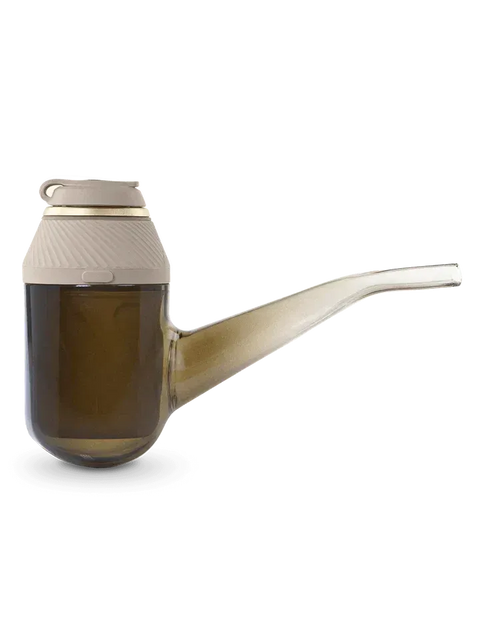 color:desert | Side shot of brown Puffco Proxy kit with beige chamber