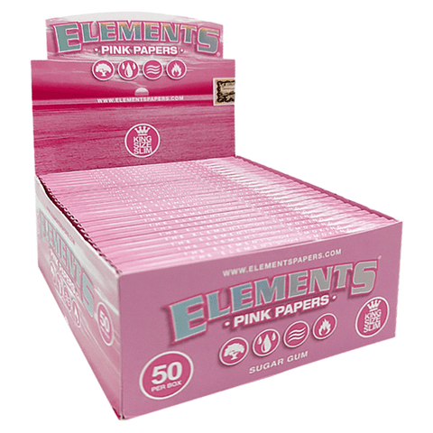 Elements Pink King Size Slim Rolling Papers - 50 Count - The Supply Joint 