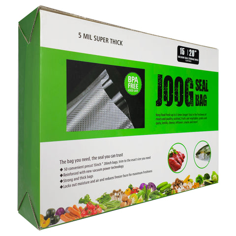 Joog Vacuum Sealer Bags 15" x 20" Clear - 50 Count