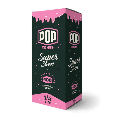 Pop Cones Flavored Pre-rolled Cones 1 1/4 - Unbleached Paper - 400 Count - The Supply Joint 