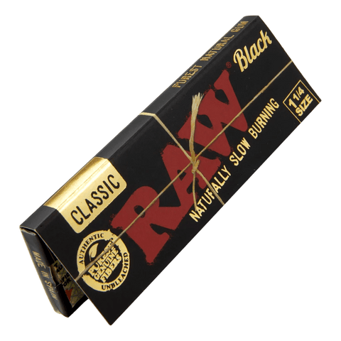 Raw Black Classic 1 1/4 Rolling Papers - 24 Pack - The Supply Joint 