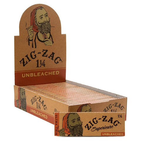 Zig Zag 1 ¼ Ultra Thin Rolling Papers - Unbleached - 24 Pack - The Supply Joint 