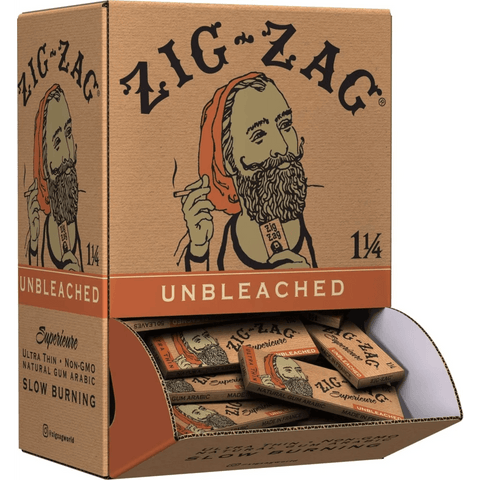 Zig Zag 1 ¼ Ultra Thin Rolling Papers - Unbleached - 48 Pack - The Supply Joint 