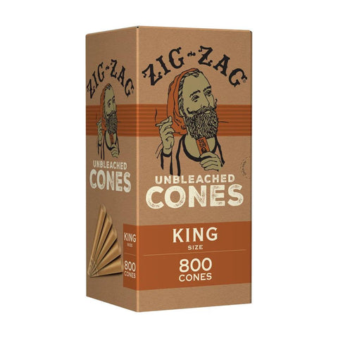 Zig Zag Pre-rolled Cones King Size 109mm - Unbleached Paper - 800 Count - The Supply Joint 