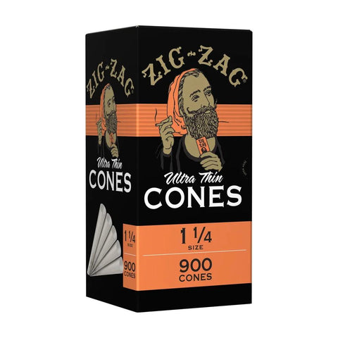 Zig Zag Ultra Thin Pre-rolled Cones 1 1/4" 84mm - White Paper - 900 Count - The Supply Joint 